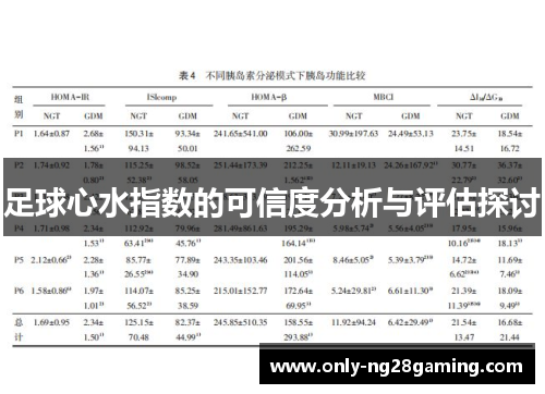足球心水指数的可信度分析与评估探讨 足球心水指数的可信度分析与评估探讨